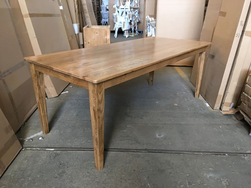 TARA SOLID OAK TIMBER DINING TABLE NATURAL 4 SIZES - NO BREADBOARDS FULL LENGTH (Copy) - MyChocolateWood