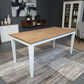 TARA SOLID OAK TIMBER DINING TABLE NATURAL TOP/WHITE LEGS 4 SIZES - FULL LENGTH - MyChocolateWood