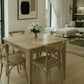 TARA SOLID OAK SQUARE DINING TABLE (90 X 90) NATURAL + 4 MELROSE SOLID OAK CROSSBACK CHAIRS NATURAL (Copy) - MyChocolateWood