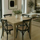 TARA SOLID OAK SQUARE DINING TABLE (90 X 90) NATURAL + 4 MELROSE SOLID OAK CROSSBACK CHAIRS BLACK - MyChocolateWood