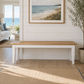 Tara Solid Oak Bench, natural top with white legs - Chocolate Wood