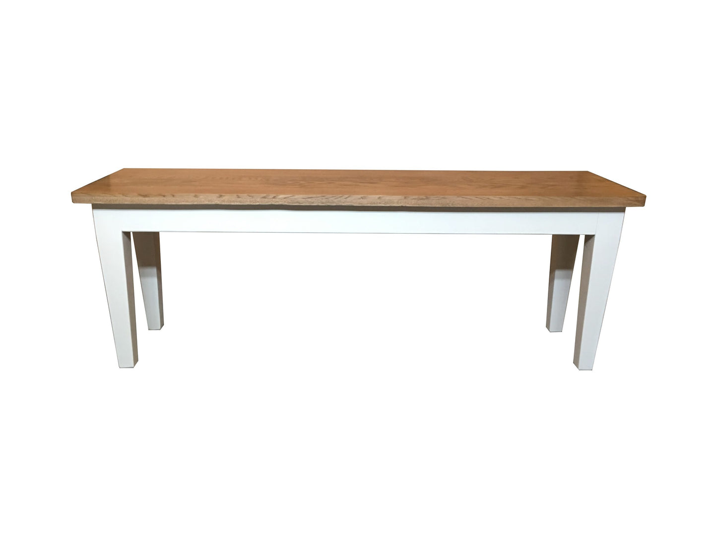TARA SOLID OAK BENCH NATURAL TOP WHITE LEGS FULL LENGTH - 3 SIZES - MyChocolateWood