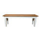 Tara Solid Oak Bench, natural top with white legs - Chocolate Wood