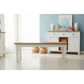 Tara Solid Oak Bench, natural top with white legs - Chocolate Wood