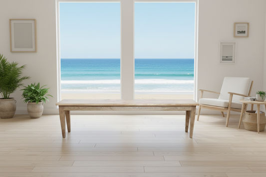 Tara Solid Oak Bench in Natural - Chocolate Wood