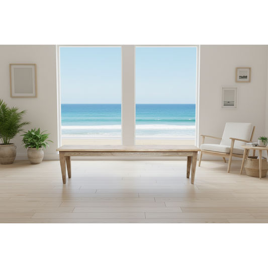 Tara Solid Oak Bench in Natural - Chocolate Wood