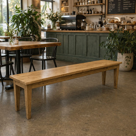 TARA SOLID OAK BENCH NATURAL FULL LENGTH - 3 SIZES - MyChocolateWood