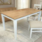 TARA SOLID OAK TIMBER DINING TABLE NATURAL TOP/WHITE LEGS 4 SIZES - FULL LENGTH - MyChocolateWood