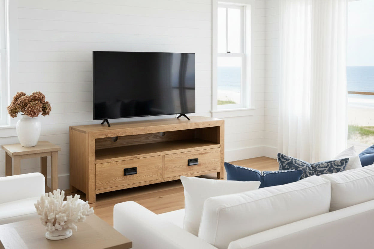 TARA SOLID OAK 2 DRAWERS TV/ENTERTAINMENT UNIT