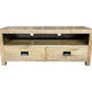 TARA SOLID OAK 2 DRAWERS TV/ENTERTAINMNET UNIT - MyChocolateWood
