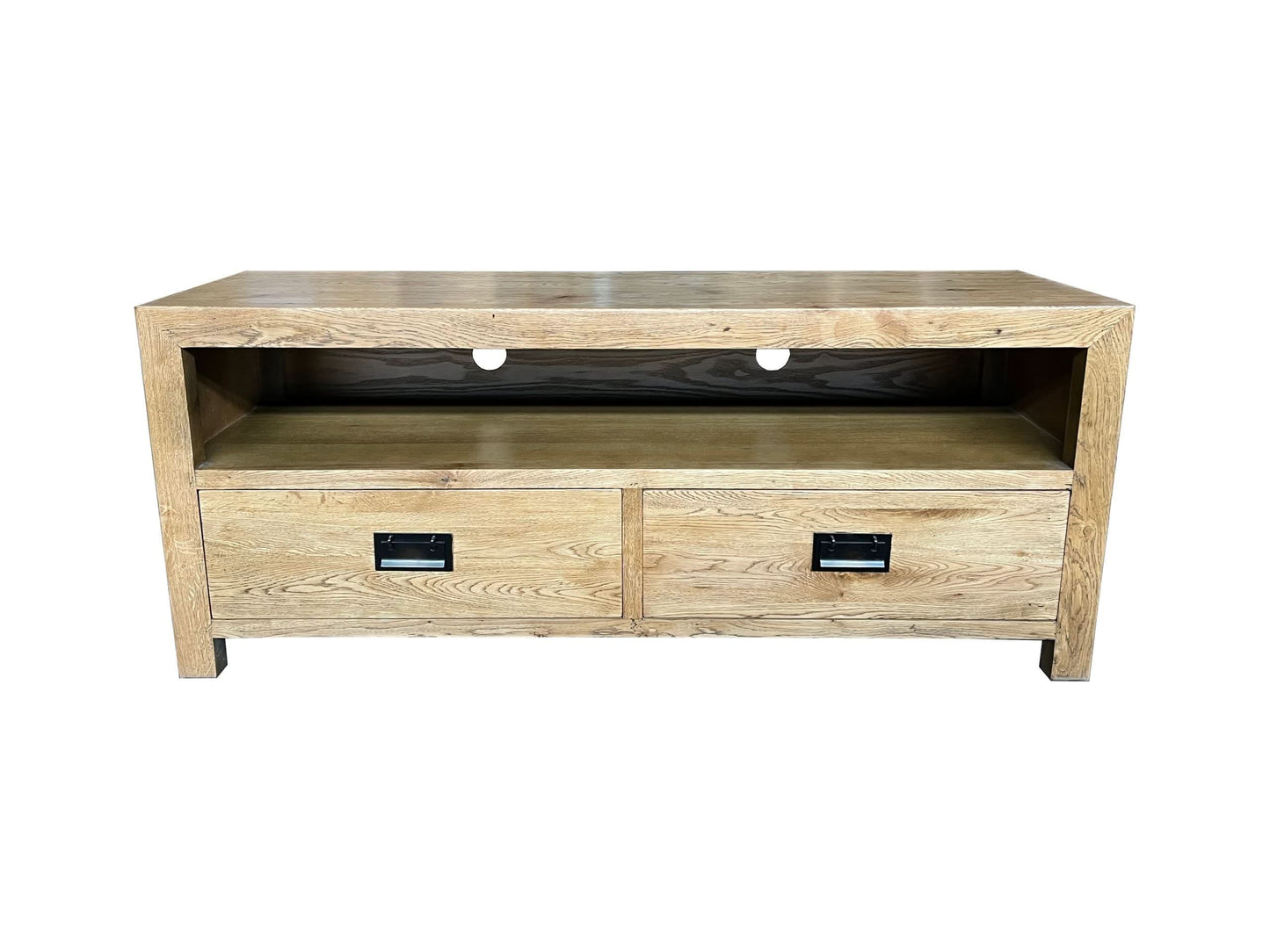 TARA SOLID OAK 2 DRAWERS TV/ENTERTAINMNET UNIT - MyChocolateWood