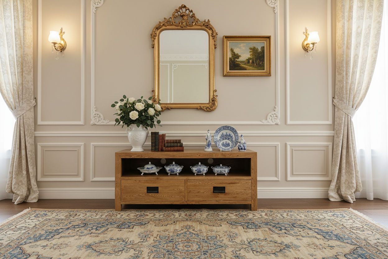 TARA SOLID OAK 2 DRAWERS TV/ENTERTAINMNET UNIT - MyChocolateWood