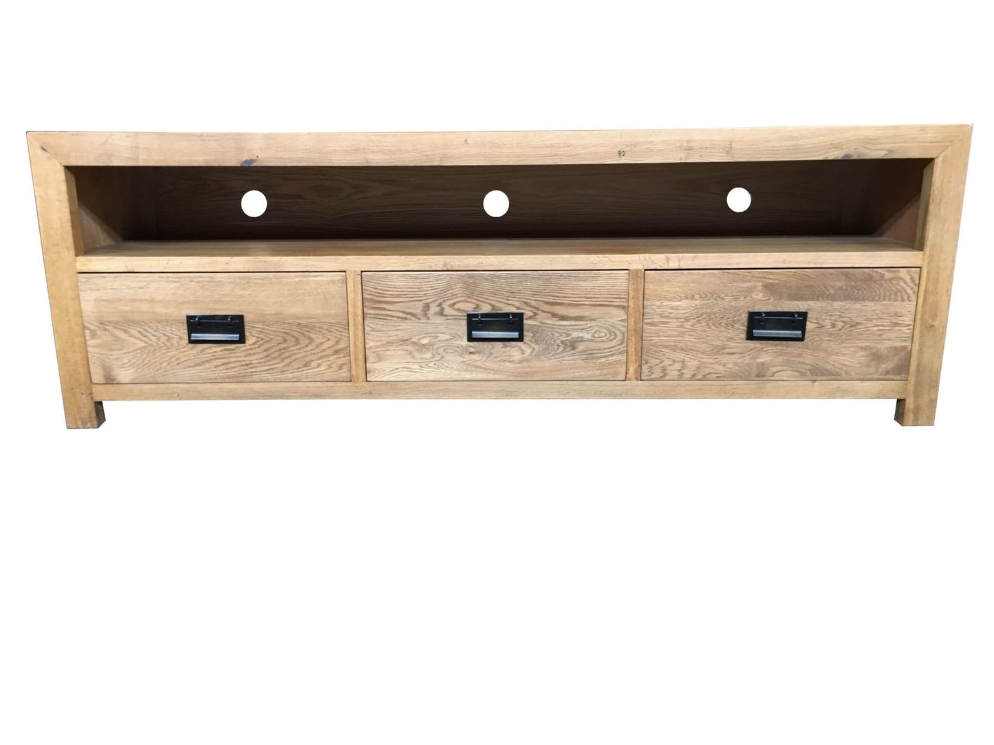 TARA SOLID OAK 3 DRAWERS TV/ENTERTAINMNET UNIT - MyChocolateWood
