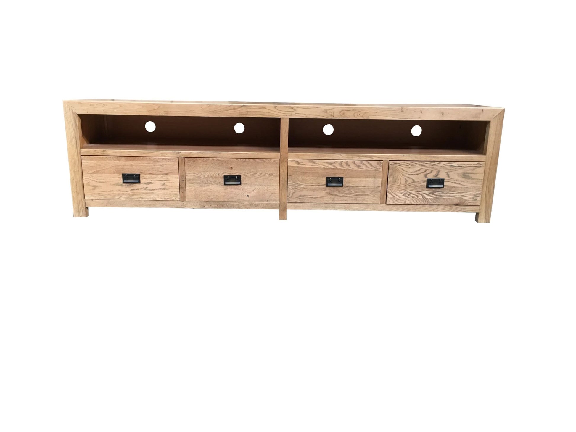 TARA SOLID OAK 4 DRAWERS TV/ENTERTAINMNET UNIT - MyChocolateWood