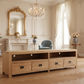 TARA SOLID OAK 4 DRAWERS TV/ENTERTAINMNET UNIT - MyChocolateWood