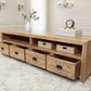 TARA SOLID OAK 4 DRAWERS TV/ENTERTAINMNET UNIT - MyChocolateWood