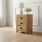 TARA SOLID OAK 3 DRAWERS BEDSIDE TABLE - MyChocolateWood