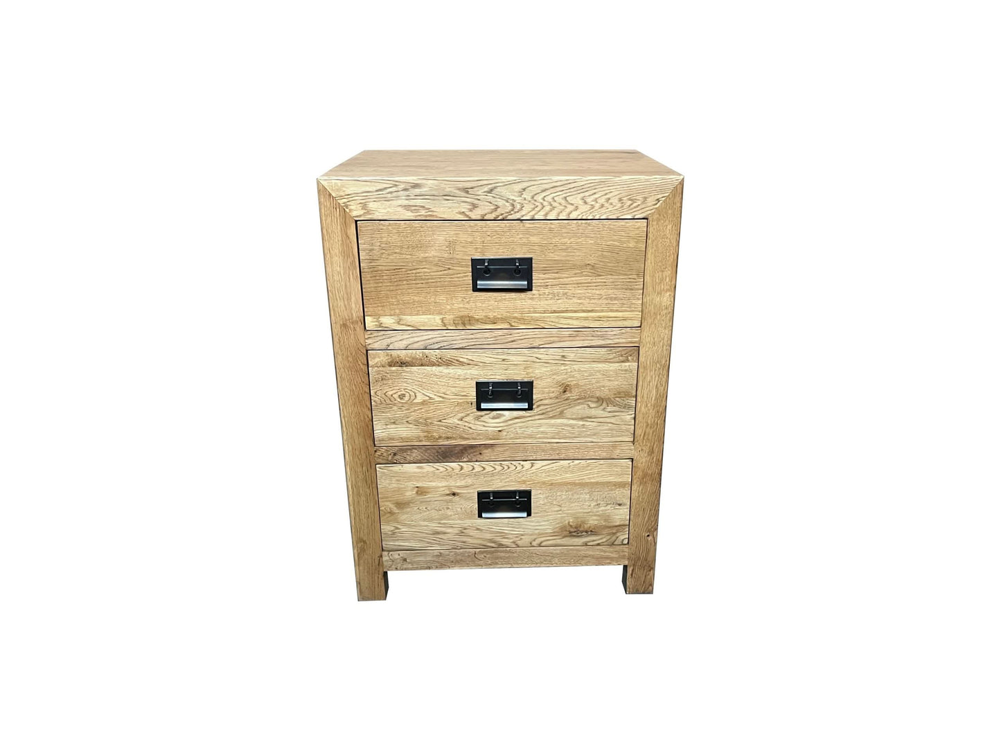 TARA SOLID OAK 3 DRAWERS BEDSIDE TABLE - MyChocolateWood