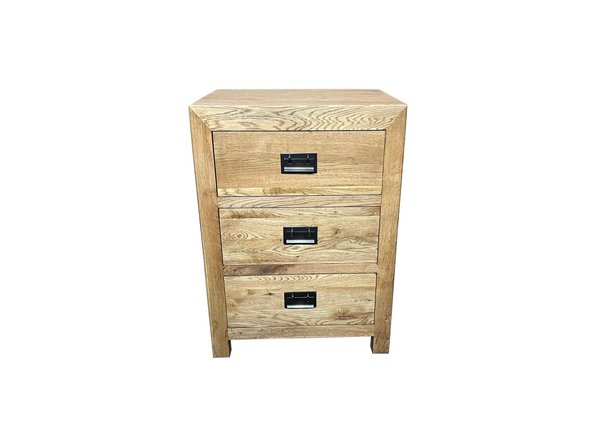 TARA SOLID OAK 3 DRAWERS BEDSIDE TABLE - MyChocolateWood