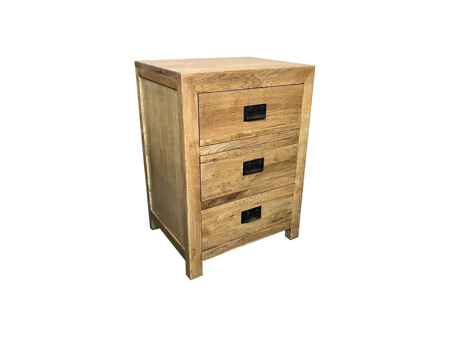 TARA SOLID OAK 3 DRAWERS BEDSIDE TABLE - MyChocolateWood