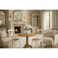 Nordic Round Dining Table 75cm + 2 Melrose Dining Chairs in White - Chocolate Wood