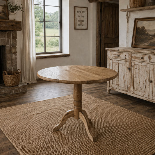 NORDIC SOLID OAK ROUND DINING TABLE - 3 SIZES - MyChocolateWood