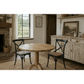 Nordic Round Dining Table 75cm + 2 Melrose Dining Chairs in Black - Chocolate Wood