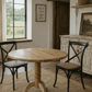 NORDIC SOLID OAK ROUND DINING TABLE 75CM + 2 MELROSE DINING CHAIRS NATURAL 3PCS - MyChocolateWood