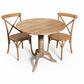 NORDIC SOLID OAK ROUND DINING TABLE 75CM + 2 MELROSE DINING CHAIRS NATURAL 3PCS - MyChocolateWood