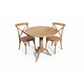 Nordic Solid Oak Round Dining Table 75cm + 2 Melrose Dining Chairs in Natural - Chocolate Wood