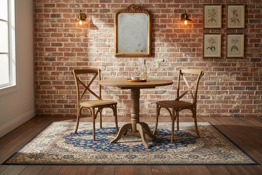NORDIC SOLID OAK ROUND DINING TABLE 75CM + 2 MELROSE DINING CHAIRS NATURAL 3PCS - MyChocolateWood