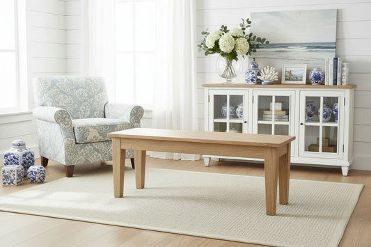 TARA SOLID OAK BENCH WITH BREADBOARDS ENDS - 3 SIZES - MyChocolateWood