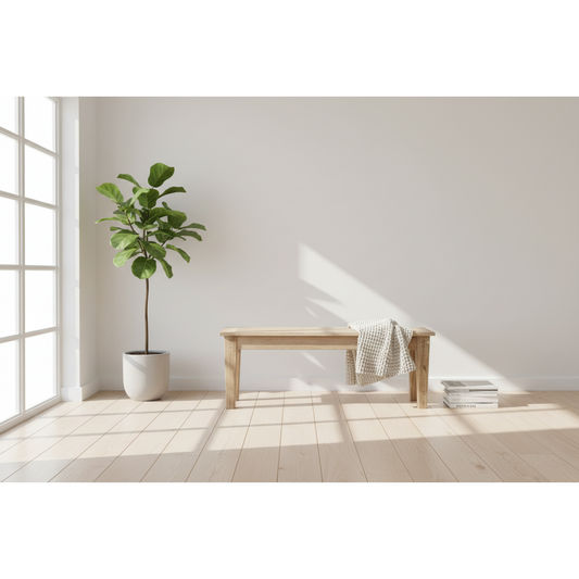 TARA SOLID OAK BENCH WITH BREADBOARDS ENDS - 3 SIZES - MyChocolateWood