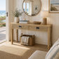 TARA SOLID OAK 2 DRAWERS CONSOLE TABLE - MyChocolateWood