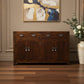 TARA SOLID OAK BUFFET SIDEBOARD 3 DRAWERS 6 DOORS BROWN 210 CM - MyChocolateWood