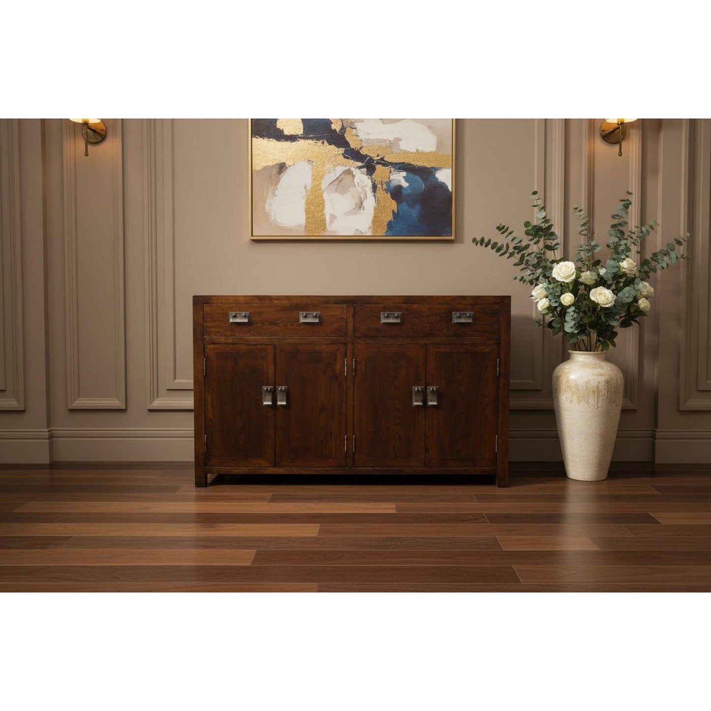 Tara Solid Oak Buffet Sideboard in Brown angle