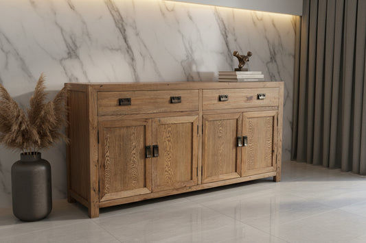 TARA SOLID RUSSIAN OAK BUFFET SIDEBOARD NATURAL 2 DRAWERS 4 DOORS - 2 SIZES - MyChocolateWood