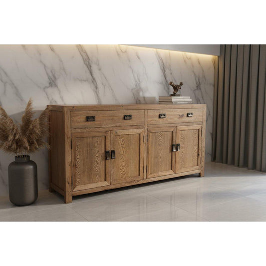 TARA SOLID RUSSIAN OAK BUFFET SIDEBOARD NATURAL 2 DRAWERS 4 DOORS - 2 SIZES - MyChocolateWood