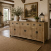 TARA SOLID OAK BUFFET SIDEBOARD 3 DRAWERS 6 DOORS NATURAL 210 CM