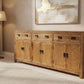 TARA SOLID OAK BUFFET SIDEBOARD 3 DRAWERS 6 DOORS NATURAL 210 CM - MyChocolateWood