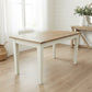 TARA RUSSIAN OAK DINING TABLE WITH BREADBOARD NATURAL TOP/WHITE LEGS 180CM - MyChocolateWood