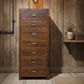 TARA SOLID OAK 7 DRAWERS TALLBOY - MyChocolateWood