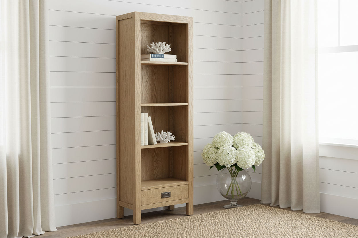 TARA SOLID OAK 1 DRAWER BOOKSHELF - MyChocolateWood