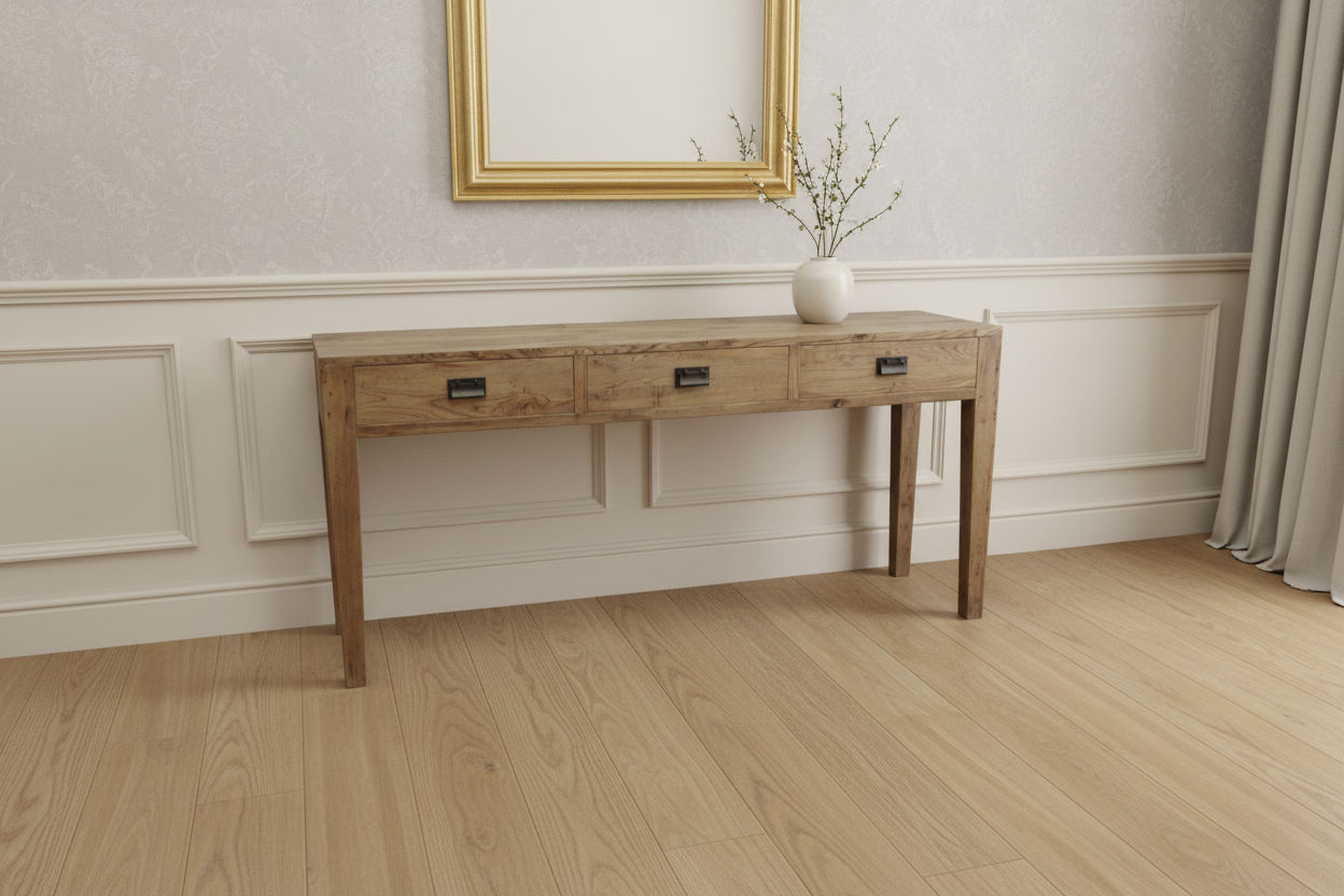 TARA SOLID OAK 3 DRAWERS CONSOLE TABLE - MyChocolateWood