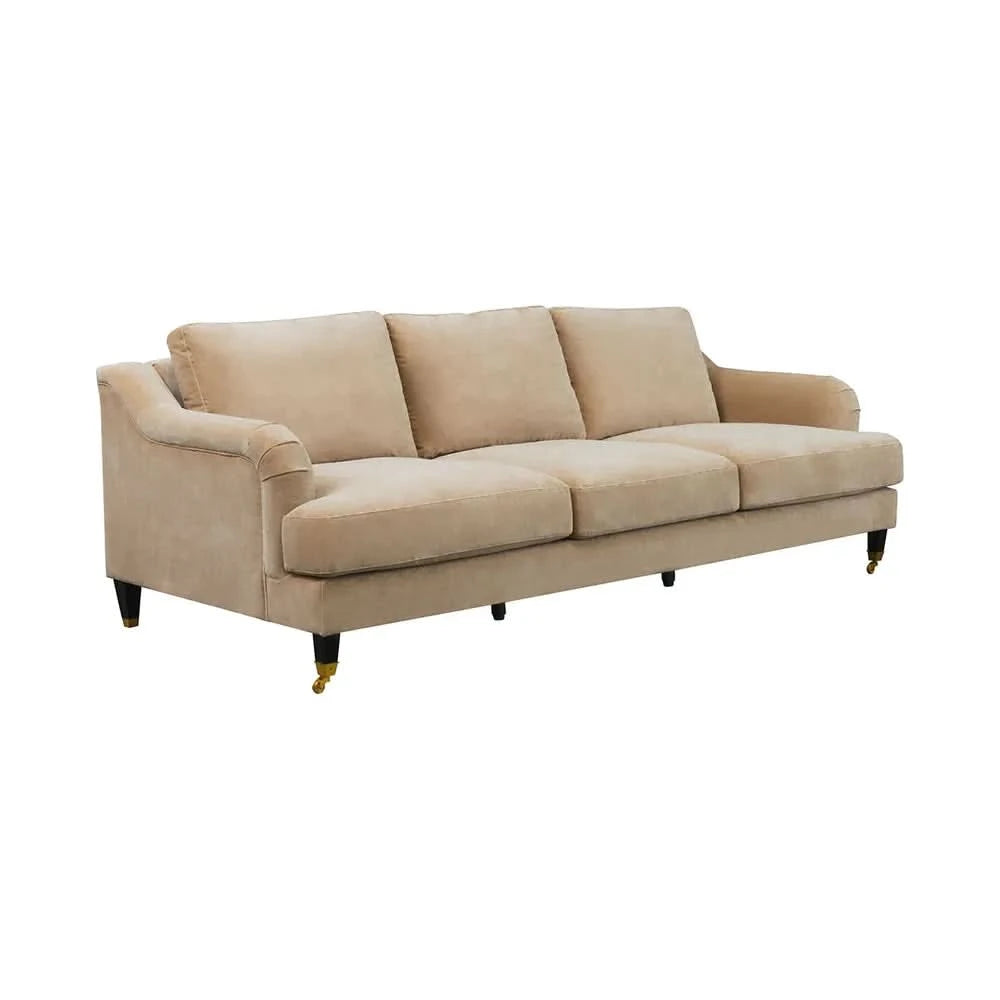ORVIL-3-SEATER SOFA TAUPE VELVET - MyChocolateWood
