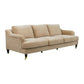 Orvil 3-Seater Sofa in Taupe Velvet - Chocolate Wood