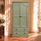 Cambridge Wardrobe / Armoire in Green Spruce - Chocolate Wood