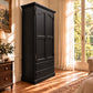 Cambridge Wardrobe / Armoire in Black Stain - Chocolate Wood