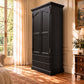 Cambridge Wardrobe / Armoire in Black Stain - Chocolate Wood