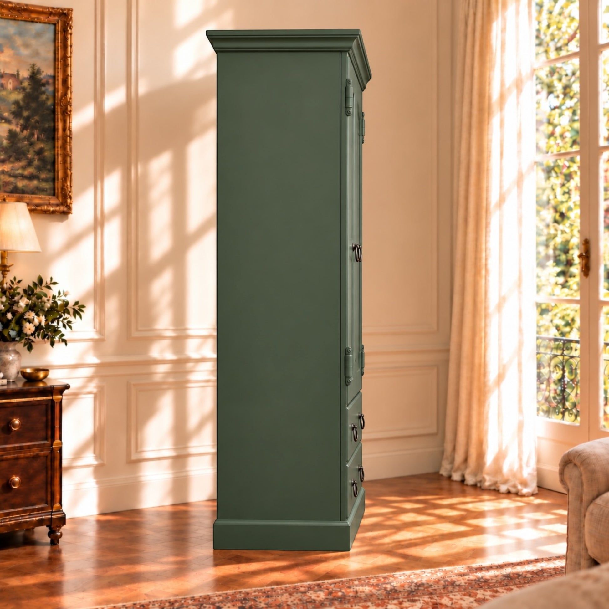 Cambridge Custom Made Solid NZ Pine Wardrobe / Armoire - Chocolate Wood